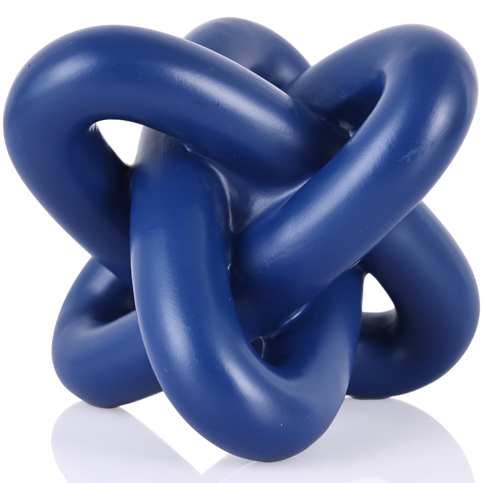 DOVDOV Blue bow sculpture, three knot sculptures, blue home decor accents, bow sculptures for rustic style coffee tables, dining tables, hall shelves