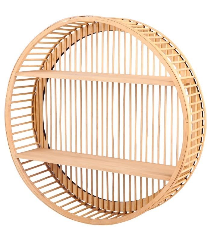 Natural Living Design-Regal, rund, Bambus, 2 Ebenen, D50 cm x H 12 cm