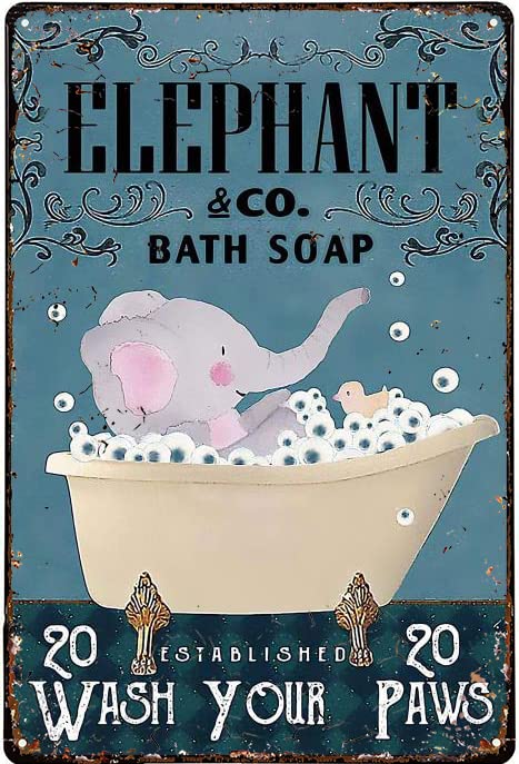 Buywell Dog Co. - Sapone da bagno, lavati il tuo Weiner, poster divertente per cani, decorazione da parete con scritta in metallo, 20 x 30 cm