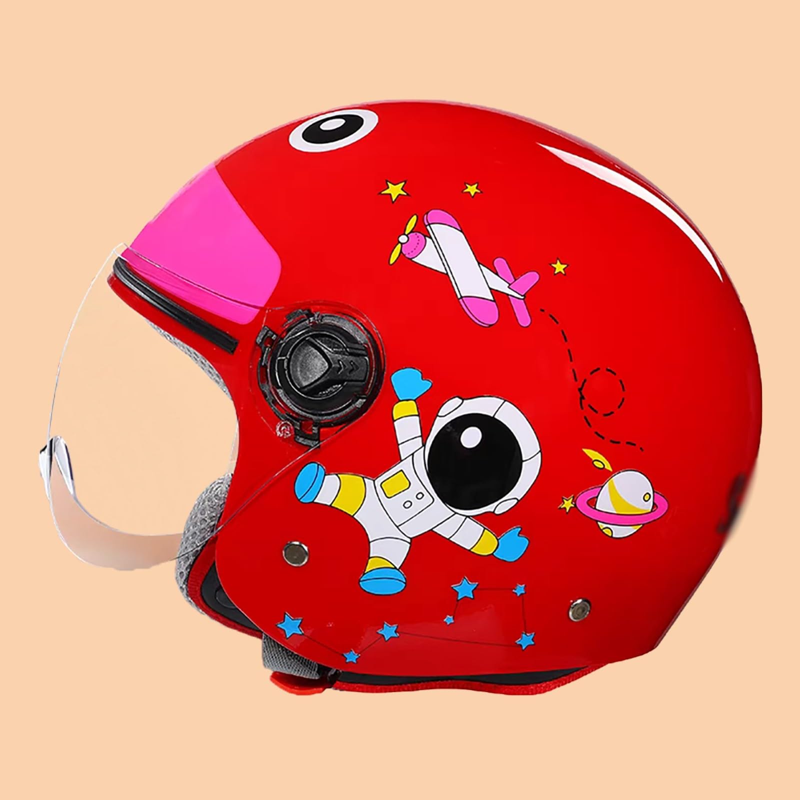 Dziecięcy kask motocyklowy 3/4, mały kask motocyklowy dla chłopców w stylu retro, z przyłbicą, certyfikat ECE/DOT, do skutera drogowego retro gokartowego dirt-bike motoroweru