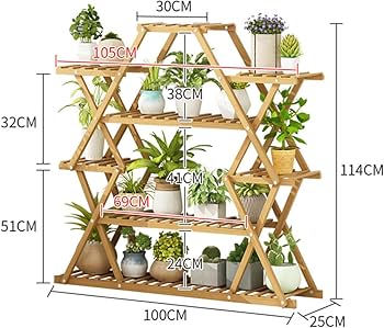 Amazon.co.jp: MJKQ9 フラワースタンド 植木鉢棚 ベランダ花台 天然木