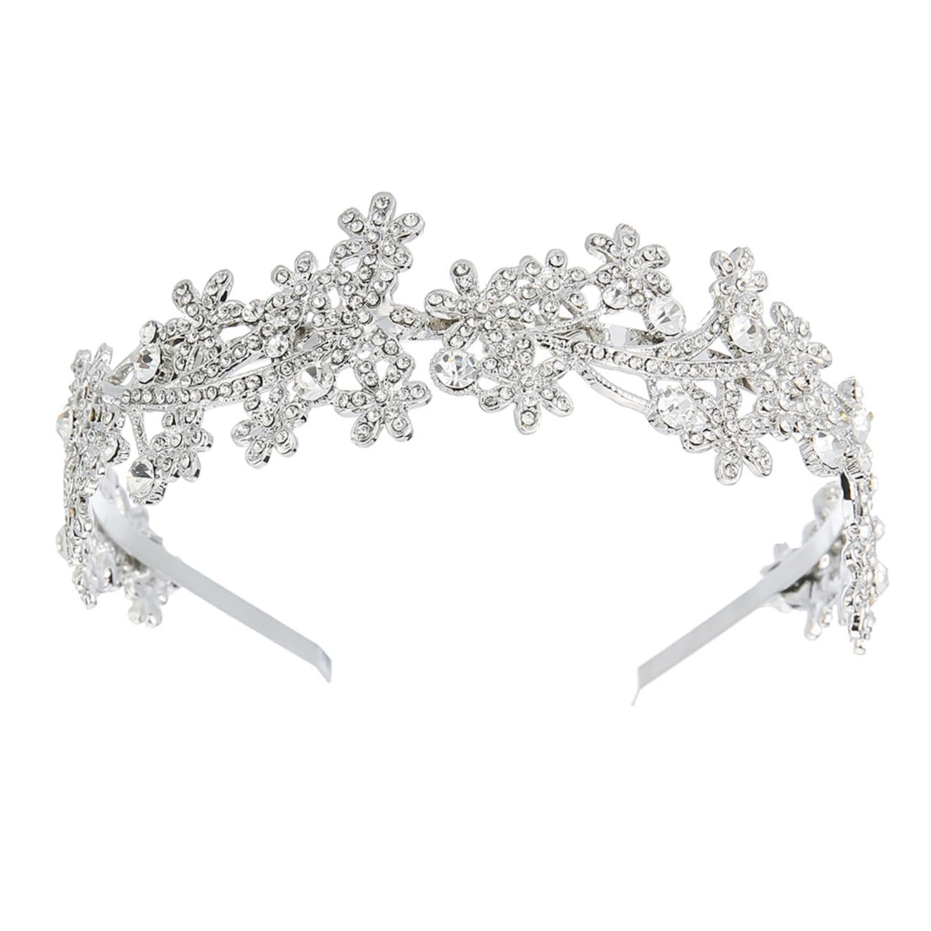 FRCOLOR 2pezzi Cerchietto Raso Con Fiori Vintage e Strass Accessorio Elegante Per Donne Per Matrimoni Eventi e Feste Di Gala