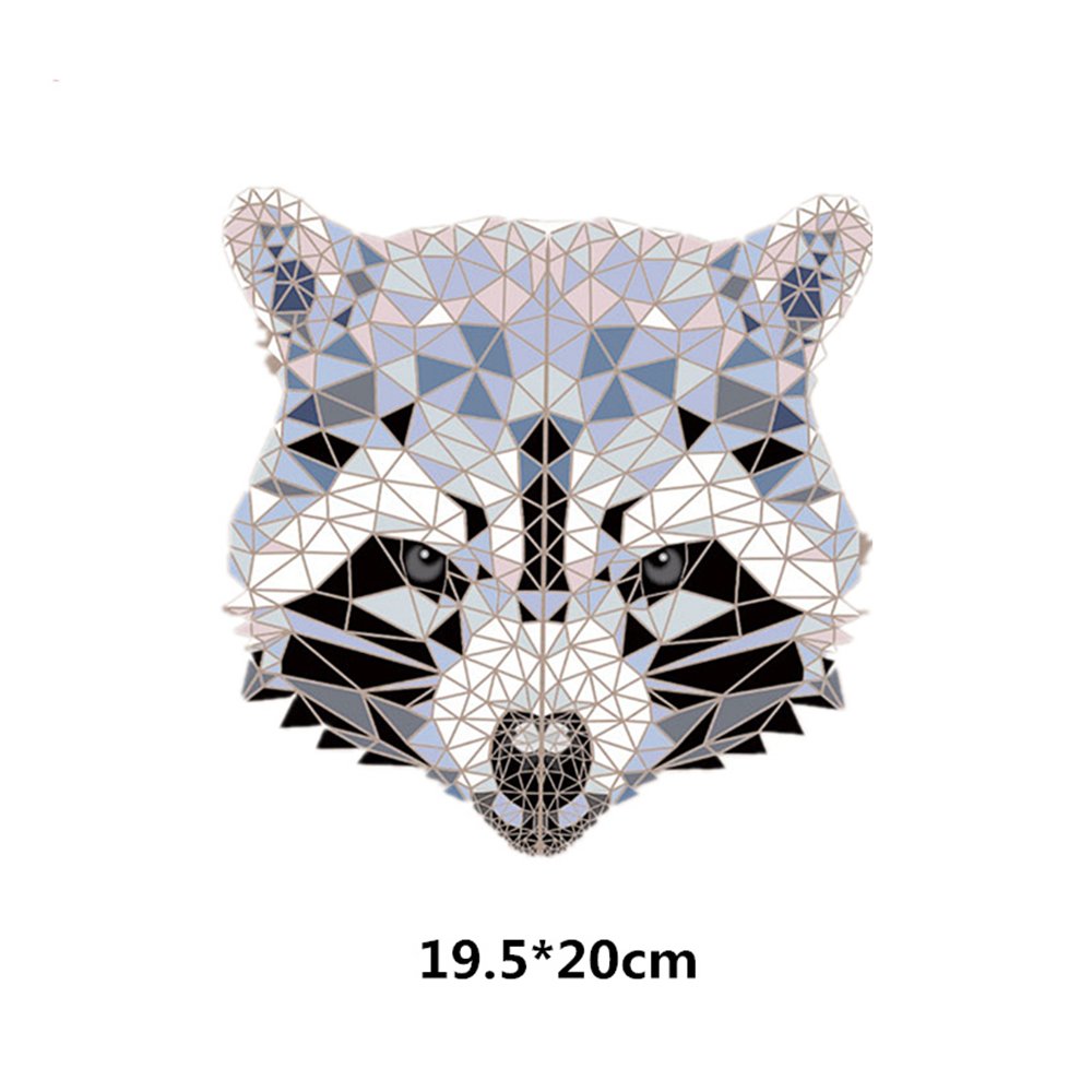 1Pcs 19.5X20cm Raccoon Ironing Applique Thermal Transfer Animals DIY Clothes Patches Easy Print by Household Irons