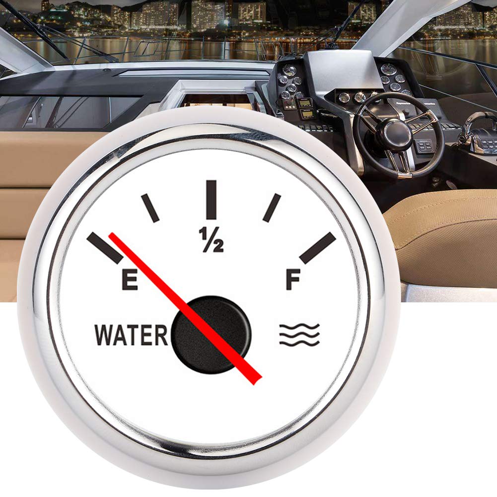 Demeras Jauge de Niveau d'eau ,Structure Simple et Solide en Acier Inoxydable + ABS Jauge de Niveau d'eau pour Bateaux ,camions ,Camping Cars ,générateurs/Groupes électrogènes(Blanche)