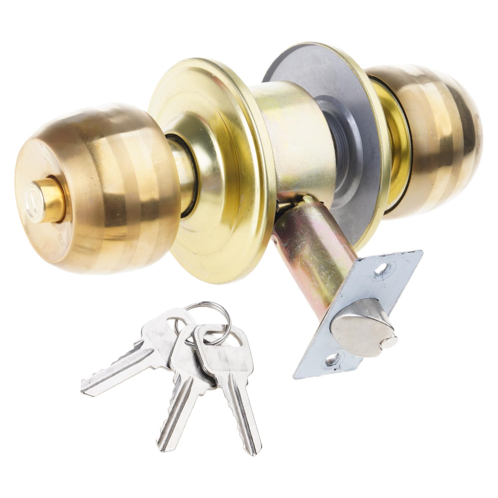 Shyyoulqe Gold Zincs Alloy Round Door Knobs Knobset Entrance Interior Door Handles For Hallway, Closet, Bathroom Round Knobs Knobset