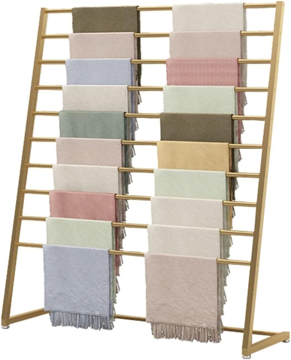 Floor Standing Scarf Display Stand Adjustable Silk Scarf Rack & Pants Shelf Retail Hanging for Scarves Accessories & Clothing Color B Size 150X40X1