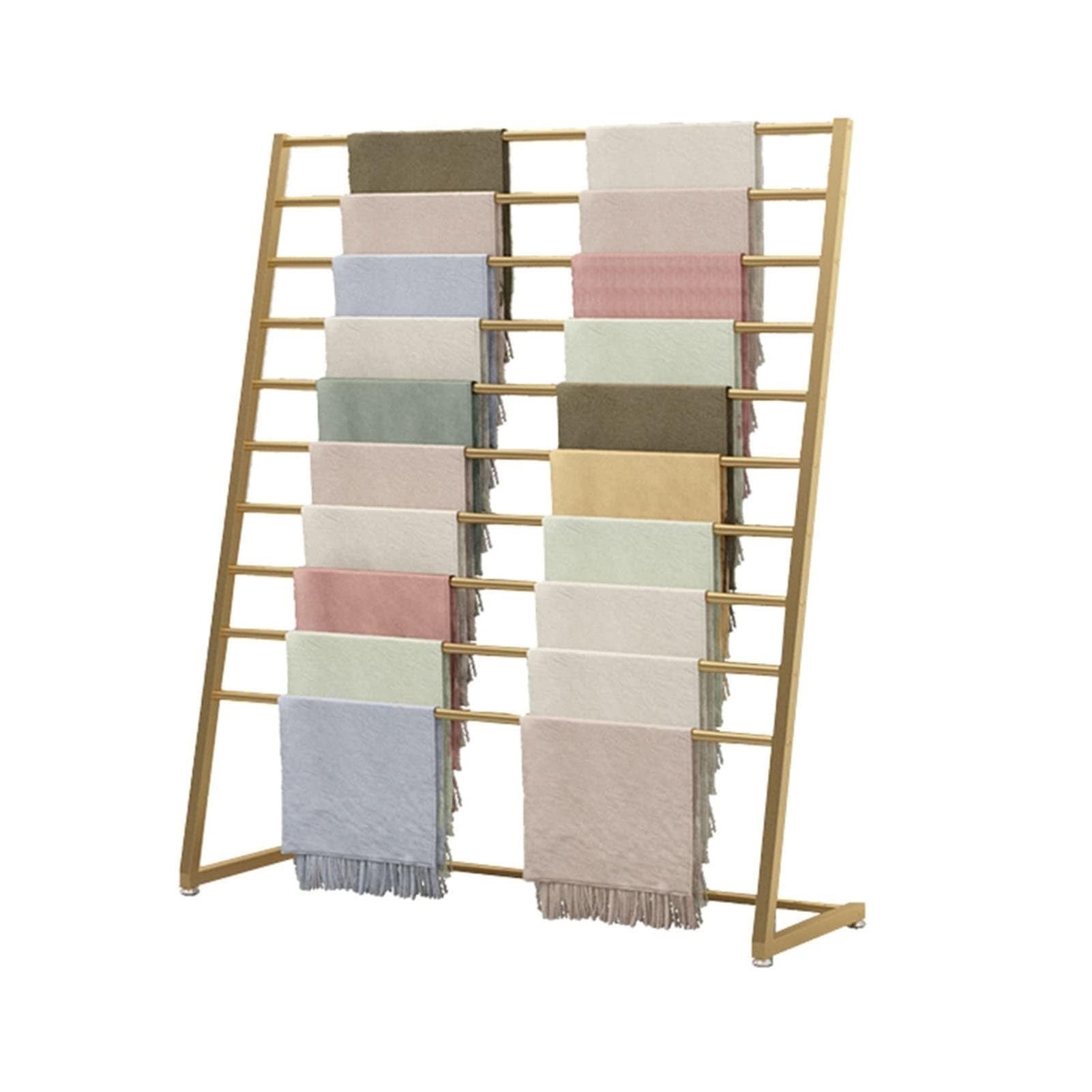Espositore per sciarpe da pavimento per pantaloni rack nizer mensola con sciarpa di seta (colore: B Dimensioni: 120X40X1)