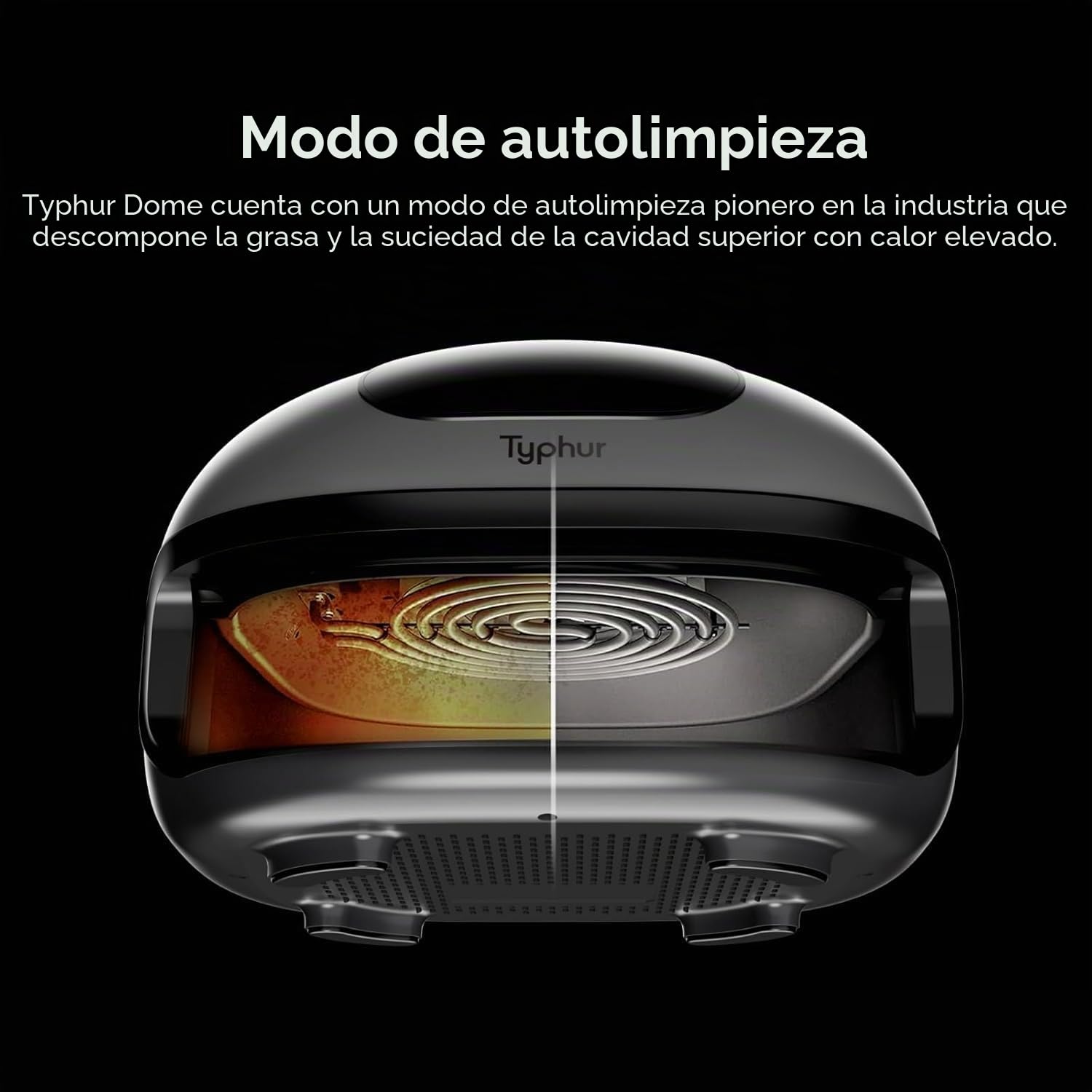 Typhur Dome 2 Freidora de Aire Inteligente, Grande, Calentamiento Superior e Inferior, Autolimpiante, Cesta Freidora Eléctrica LED Pantalla, Capacidad para Pizza de 12" o Bistecs, Silenciosa