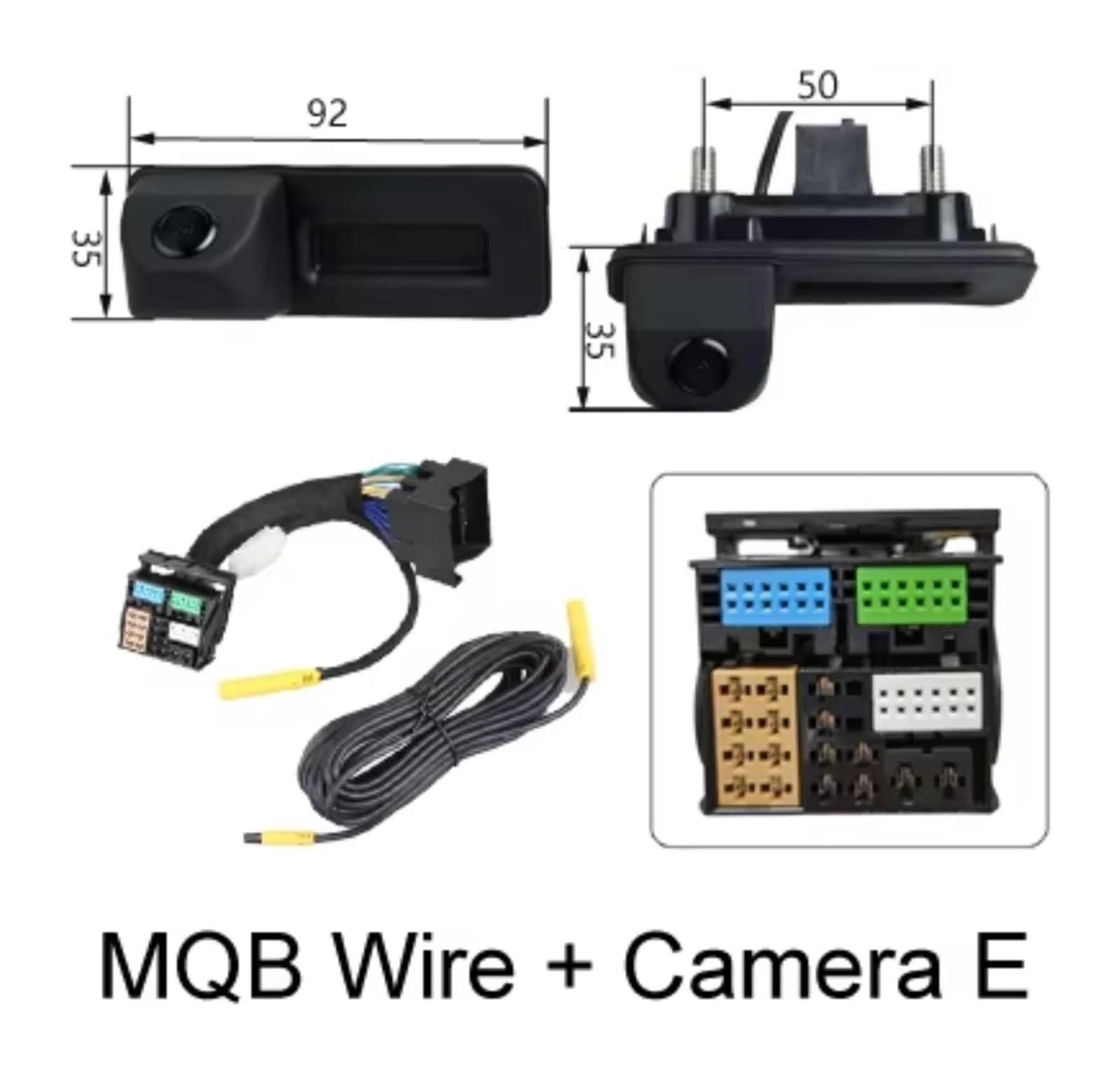 para VW para Tiguan 2015 2016 2017 2018 2019 2020 2021 2022 2023 2024 2025 Cámara Marcha Atrás Trayectoria Dinámica Plug Play MQB Cámara de Respaldo(MQB-CAM E)