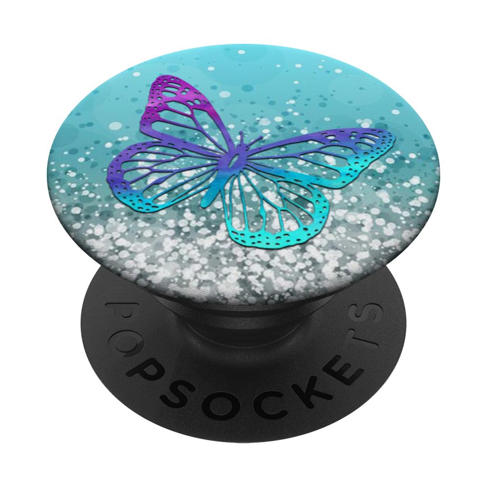 PopSockets Halter In Lila-Blau-Türkis Muster – Mit Austauschbarem PopGrip Für Handys