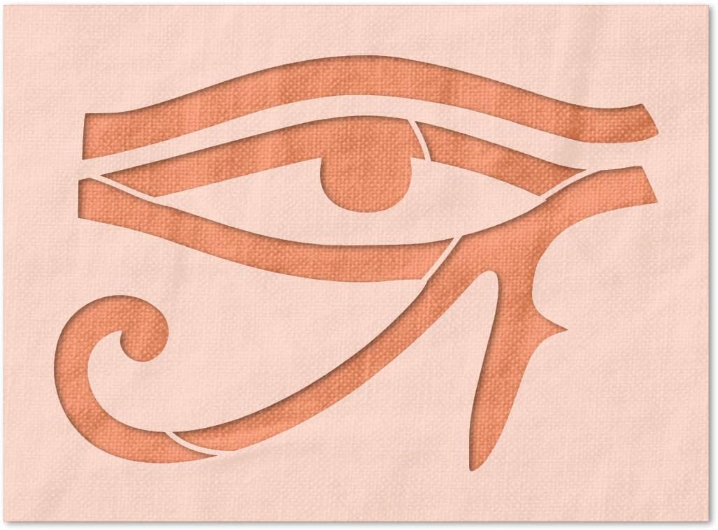 Stencil Stop Egyptian Eye of Horus Stencil - Reusable for DIY Projects, Painting, Drawing, Crafts - 14 Mil Mylar Plastic (18 x 12.3 inches)