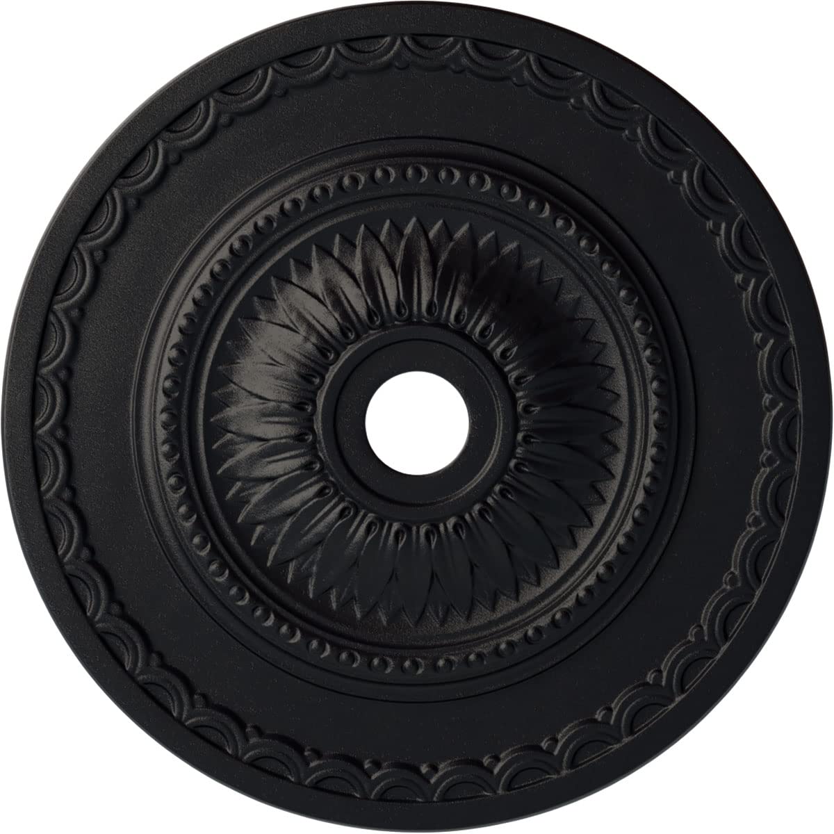 Ekena Millwork CM29SFSGS 29 1/2"OD X 3 5/8"ID X 1 5/8"P Sunflower Ceiling Medallion Fits Canopies Up to 5 5/8", Steel Gray