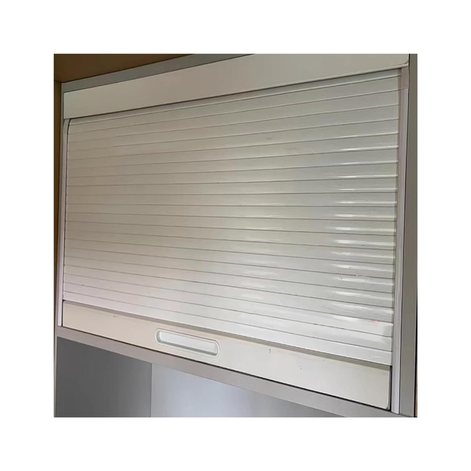 Foelanne W X H Accordion Folding Door Kit, Accordion Folding Tambour Door Kit White With Track For Closet Storage Bins 60X(50-120) Cm(60X50cm)