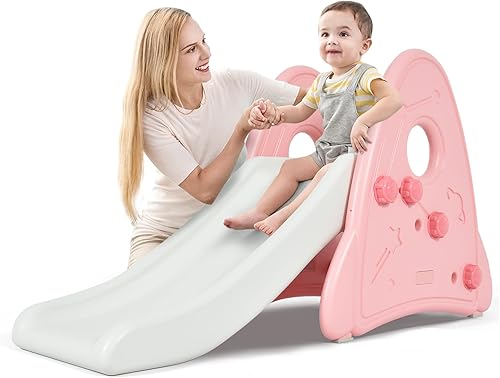 Mini tobogán para niños pequeños, juguete para escalar con escaleras ampliadas y borde liso, tobogán pequeño independiente para interiores y