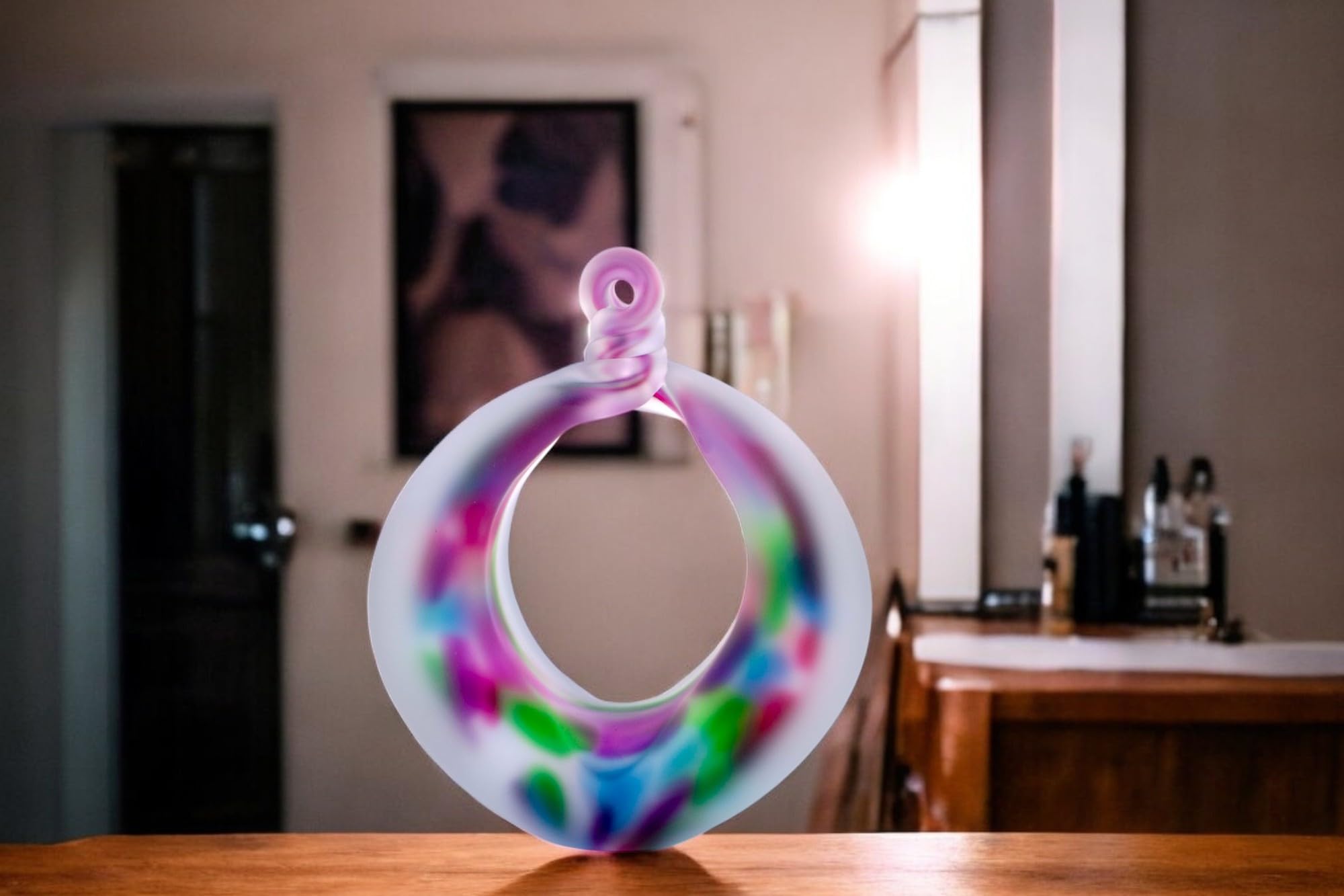 Mini urne Eternal Blue en verre mat pour protéger les cendres