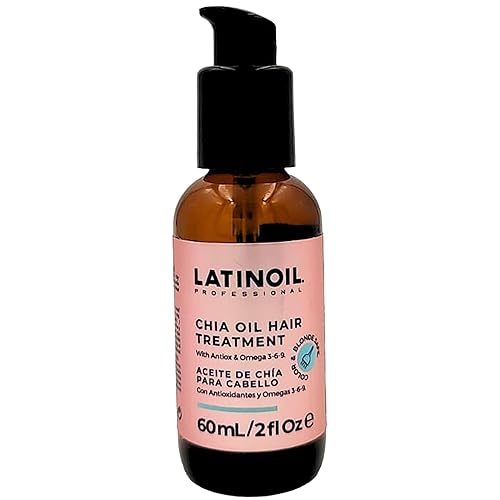 LATINOIL Aceite de chía 2 oz / 2.0 fl oz - Reparación instantánea del cabello dañado - Elimina el encrespamiento, la sequedad - Añade seda - Absorbe