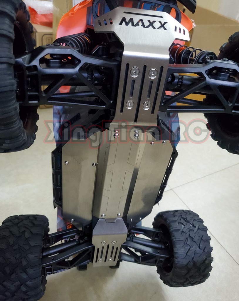 Protezioni Sottoscocca Traxxas T-Maxx / E-Maxx – Super Skid Plate, Tema Fiamme Oscure