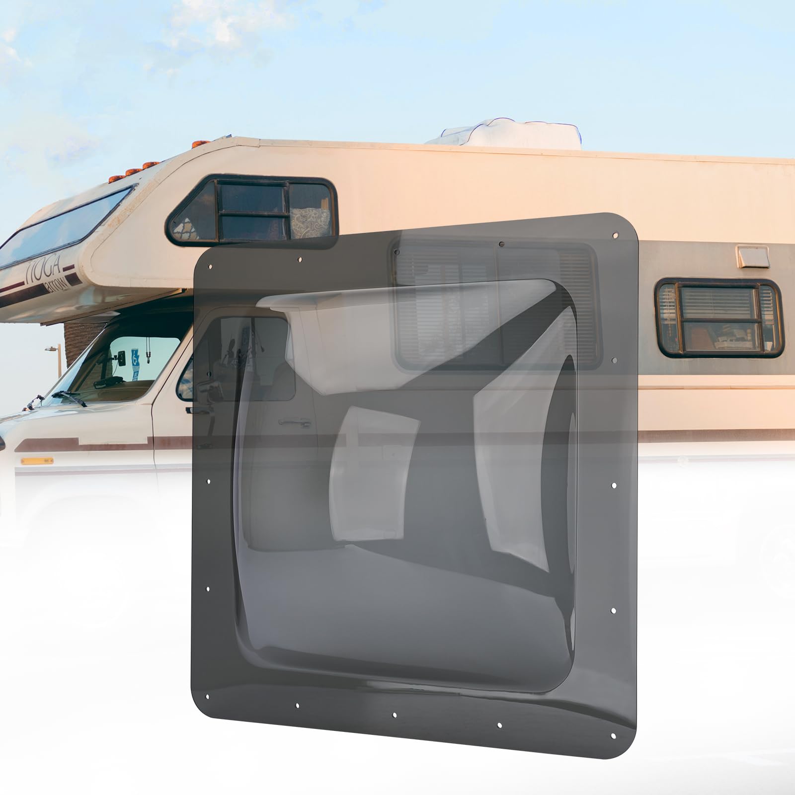 RVGUARD RV Skylight Replacement, 18" x 18", Smoke, Include Screws