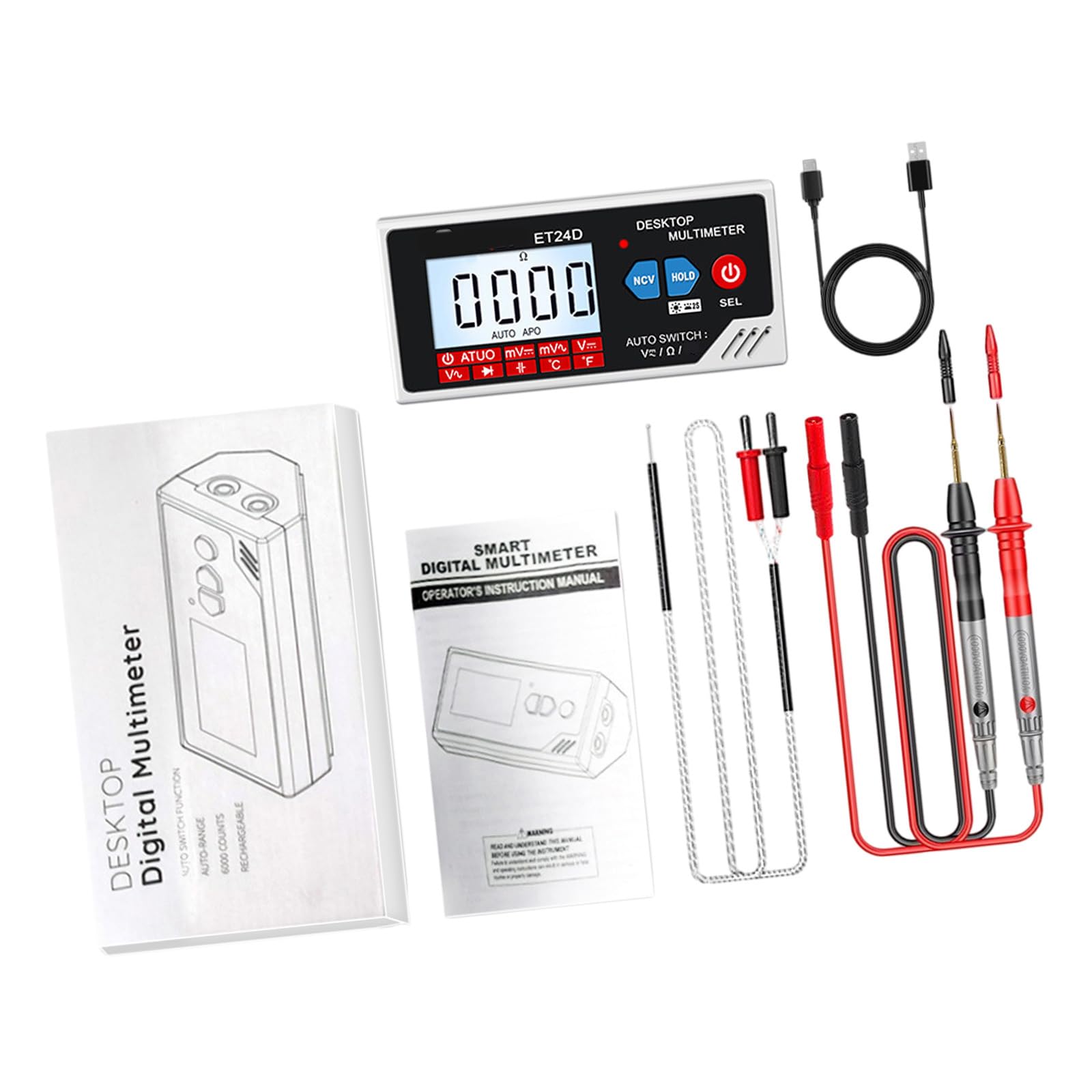 Ljmyy High Accuracy Digital Multimeter 6000 Counts With LCD Display Suitable For Accurate Voltages Current Resistance Diode Te
