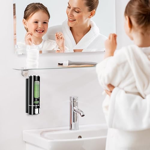 Miniatura 7 de Dispensador de jabón líquido de mano montado en la pared, dispensador de ducha de baño de 13.5 fl oz, dispensador de bomba de ducha y organizador