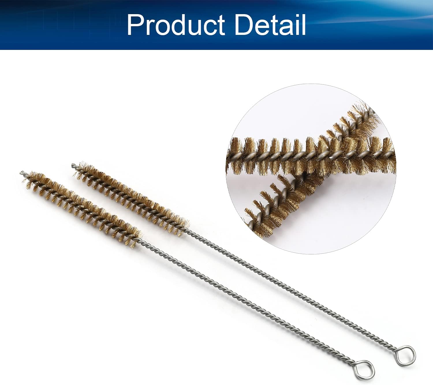 Auniwaig 15mm Copper Wire Cleaning Brush, Spiral Power Tube Brush, Copper Wire Tube Brush Cleaning Tool, Tube Bottle Brush, 10pcs