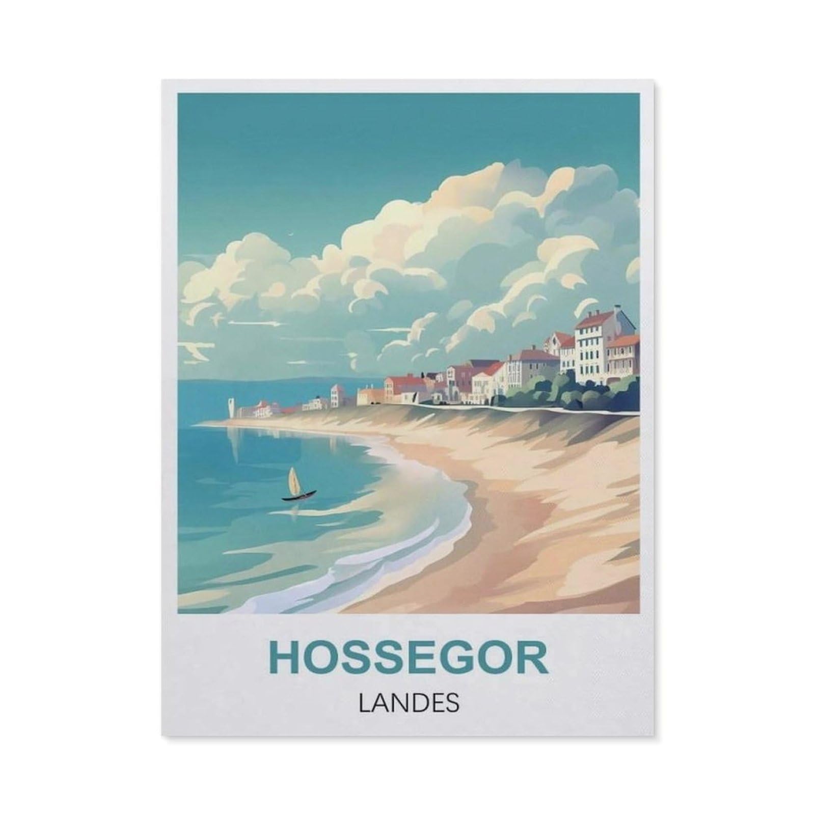 Vintage Wall Decor Metal Poster Plaque，Hossegor Landes(30x40cm）