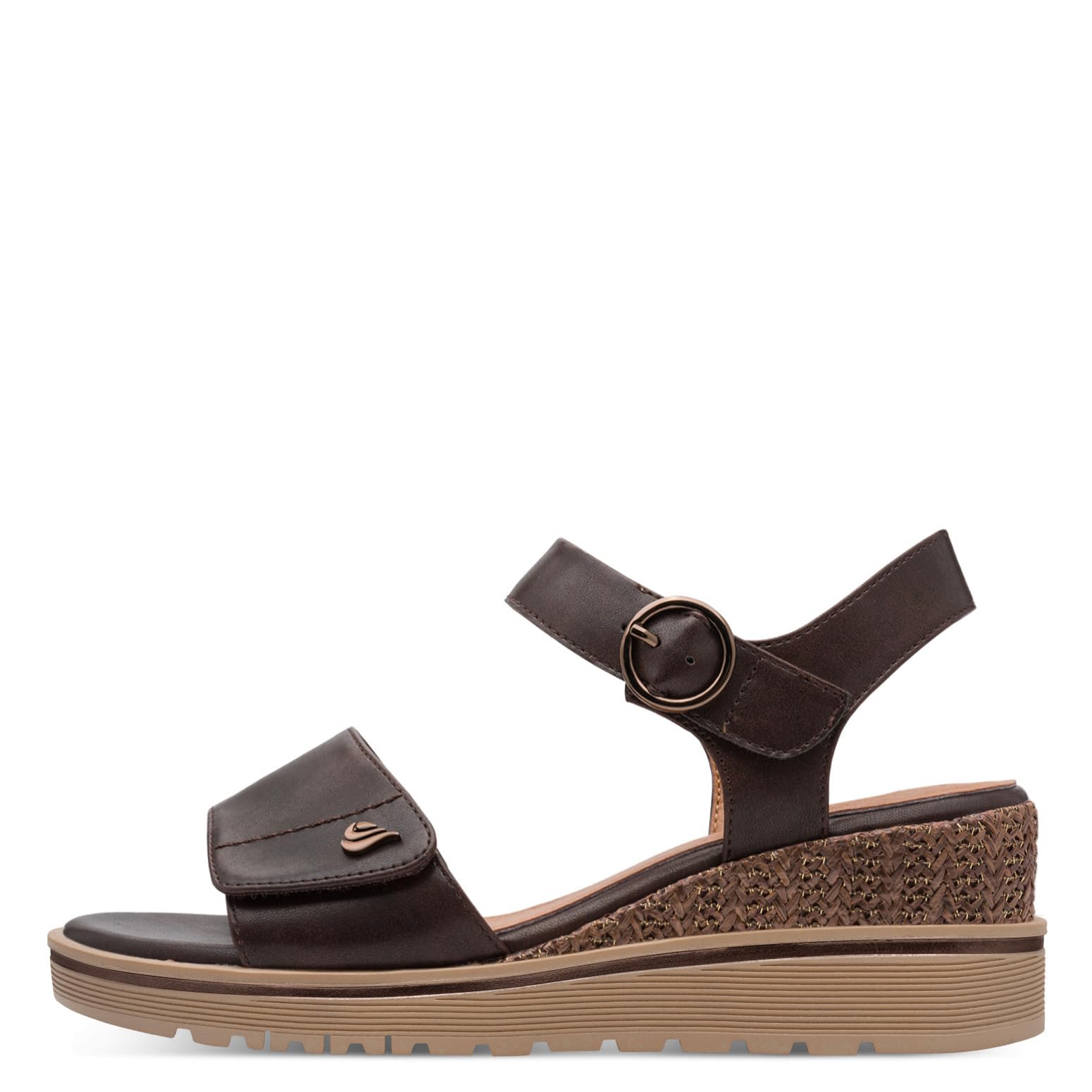 Jana Damen Sandalen mit Keilabsatz mit Klettverschluss Vegan