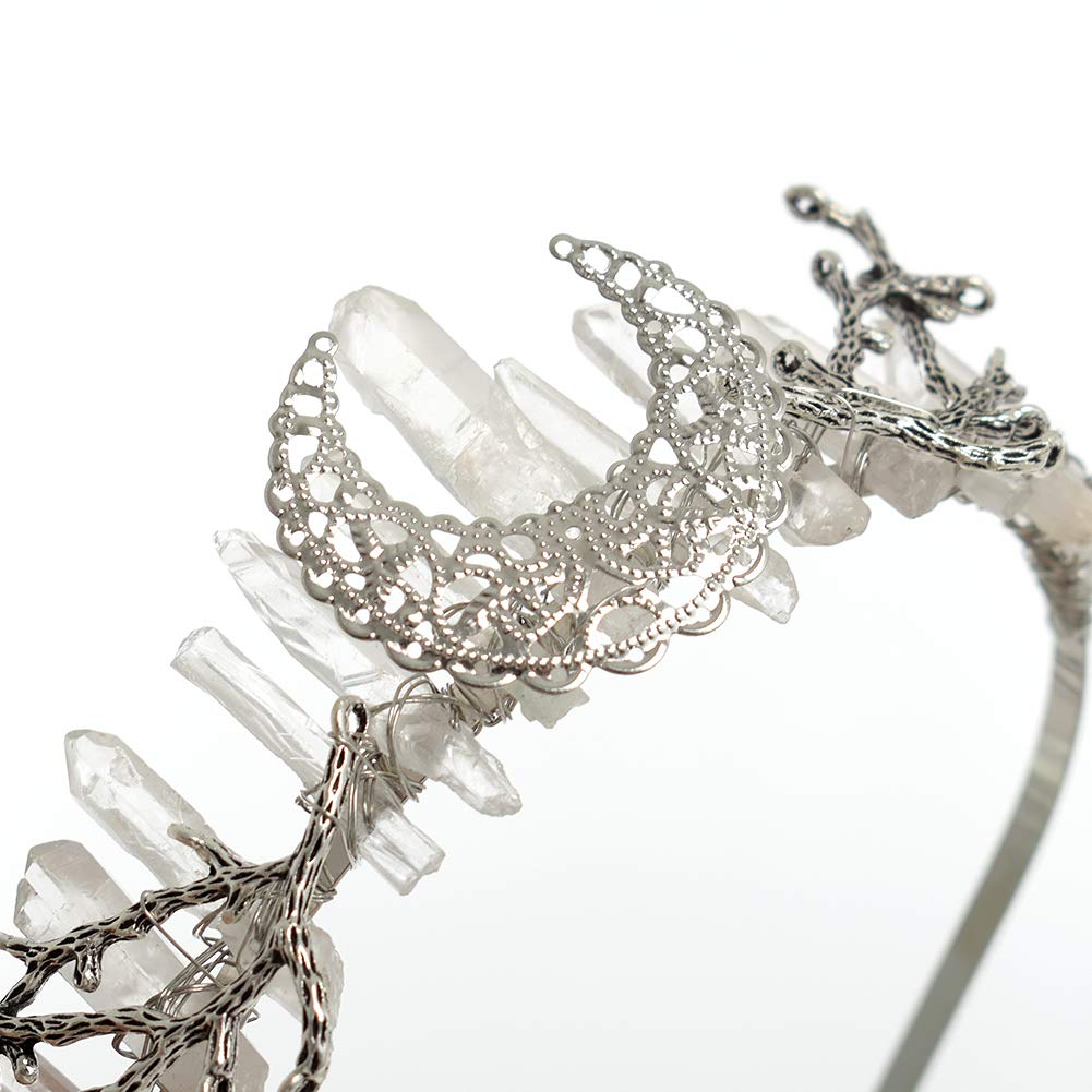 Amazon.com: Raw Crystal Quartz Crown Crossed Clear Crystal  display picture 2