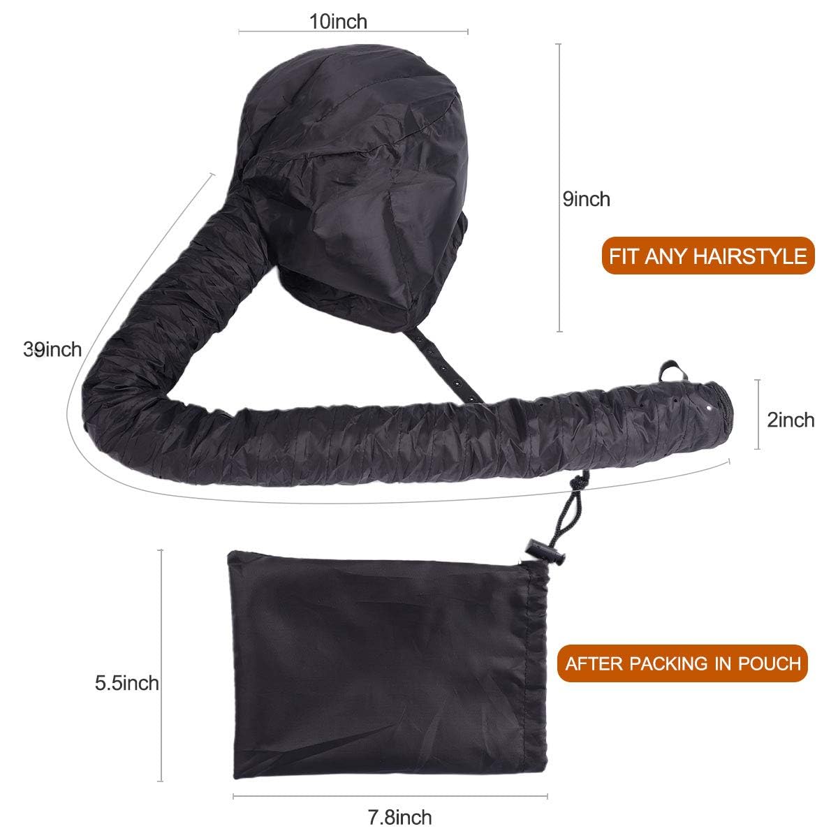 Hair Dryer Bonnet Hood Cap- Hair Care Thermal Head Spa Cap Treatment Nourishing Heating Cap Home Salon, Quick Dry Deep Condition & Styling Hot Oil Treatment Spa Cap Steamer For Women & Girls 3