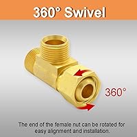 Vista 4 de Válvula Add-A-Tee de tope angular de latón, entrada de compresión de 3/8 pulgadas x salida de 3/8 pulgadas, paquete de 4
