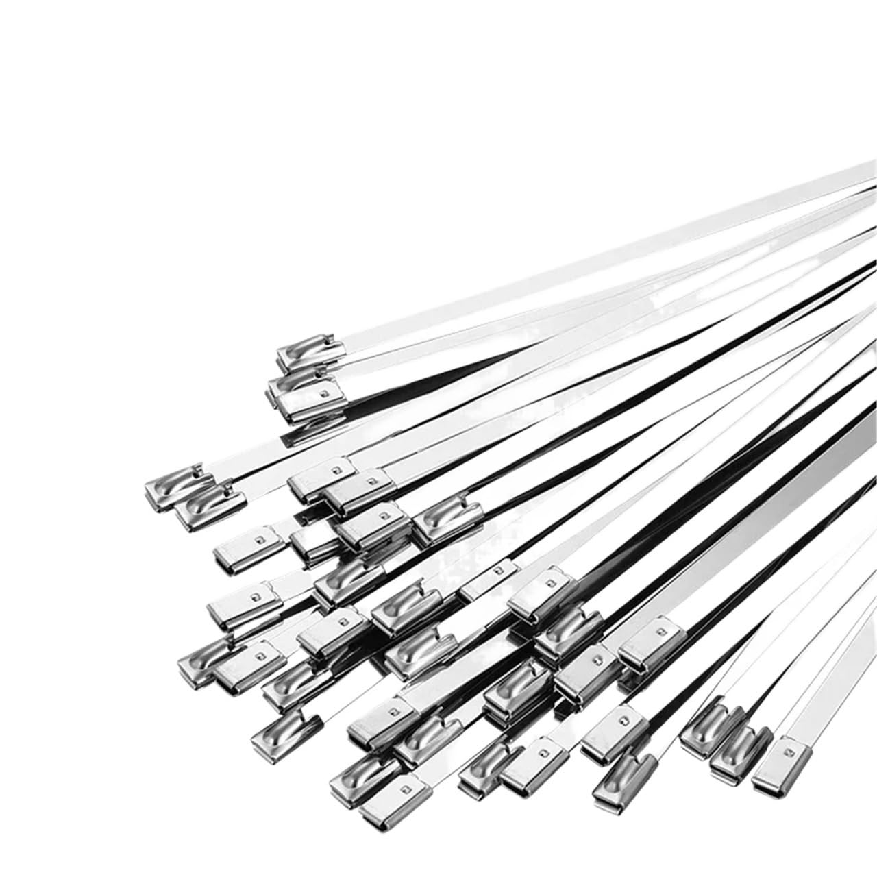 Bridas de acero inoxidable Bridas de acero inoxidable de 100 a 1000 mm de ancho, 100 unidades, autoblocantes, multifuncionales, con cierre de cremallera y escape.(7.9x700mm)
