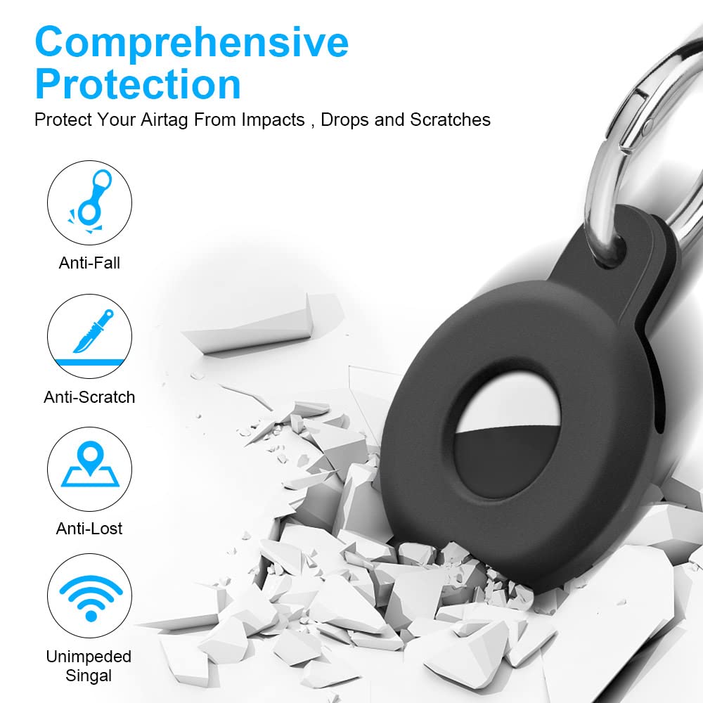 Ainiv Llavero para AirTag, 1 Pieza Llaveros para AirTag Funda Protectora de Silicona, Localizador Keychain Portátil Antipérdida, Protectora Funda Mascotas y Mochilas — view 59