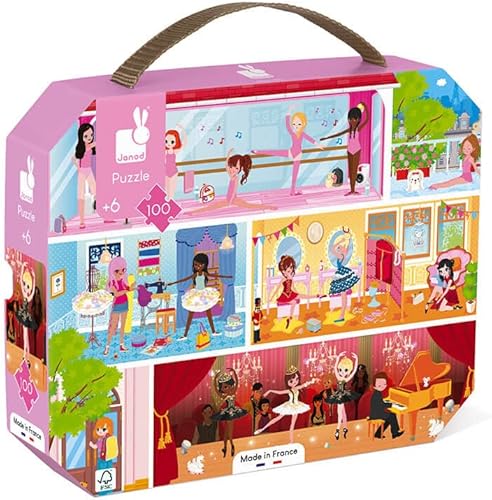 Janod Rompecabezas de bailarina de 100 piezas de Dance Academy - Edades 5 + - J02777