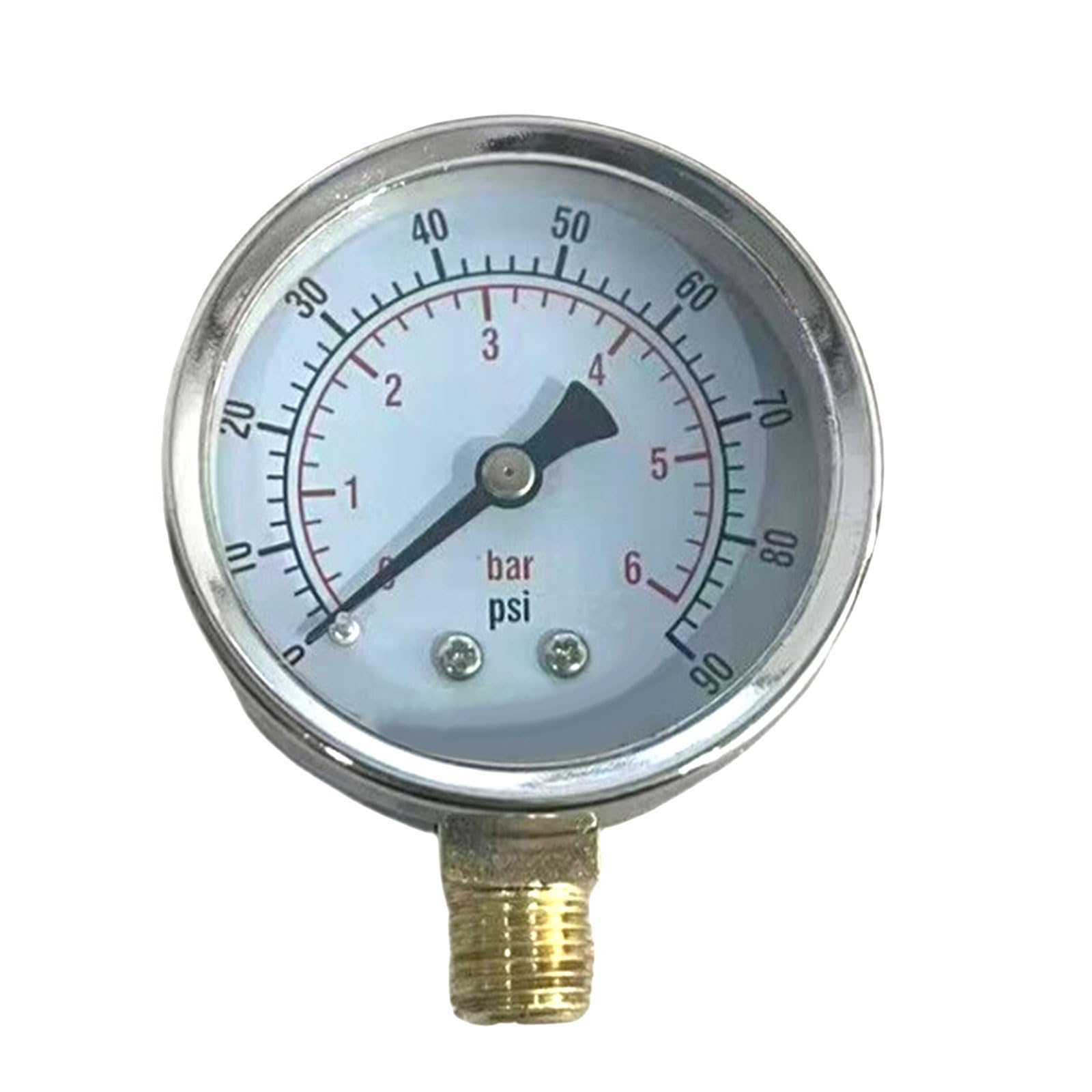 Aqvjd 0 To 6Bar Pressure Gauge Metal Construction For Accurate Water And Air Pressure Measurement In Industrial And Home Measurement Device