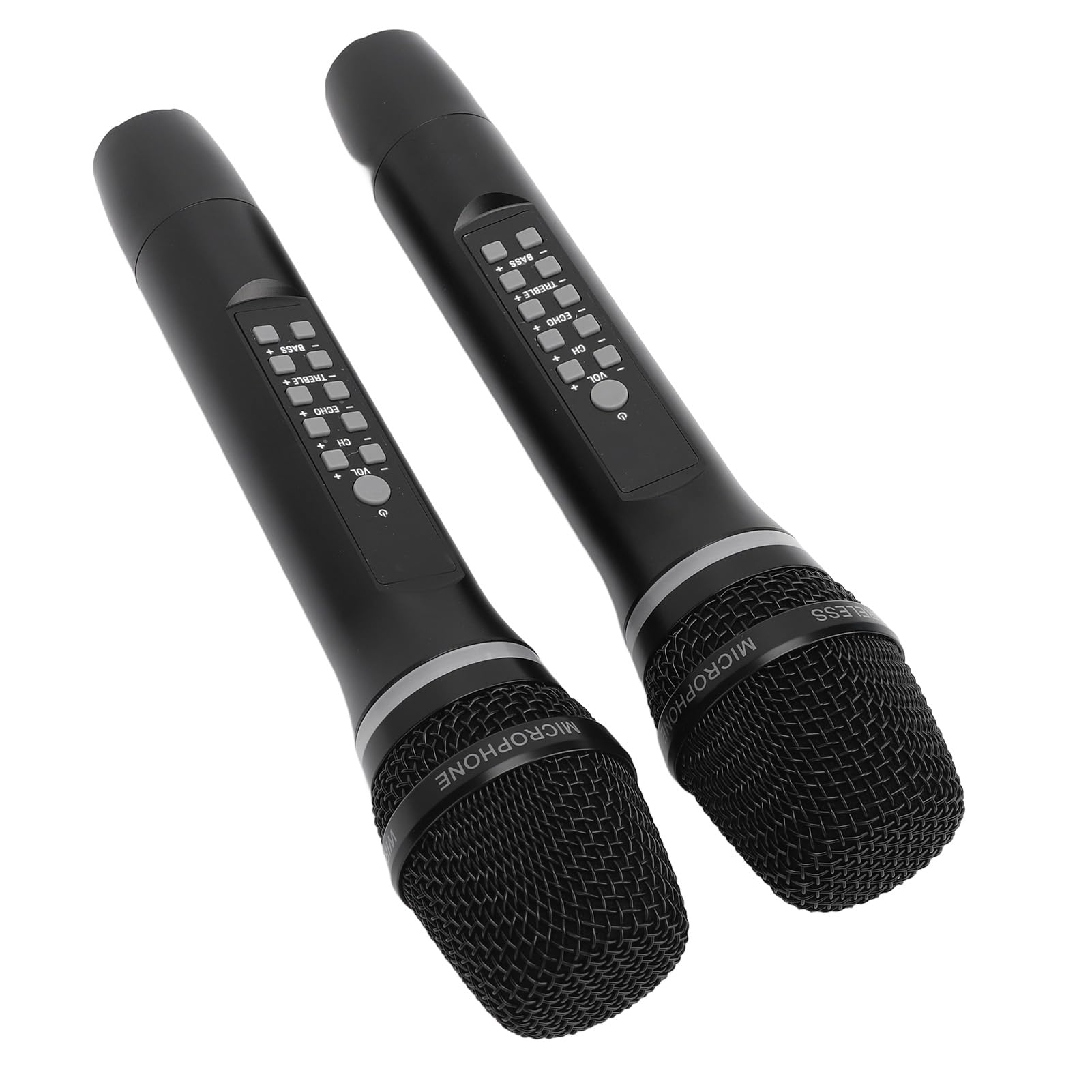 Microfono Wireless Doppio di Microfono Dinamico Cordless Portatile per Feste Karaoke in Casa All'aperto con Design in Alluminio Premium e Batteria a Lunga Durata