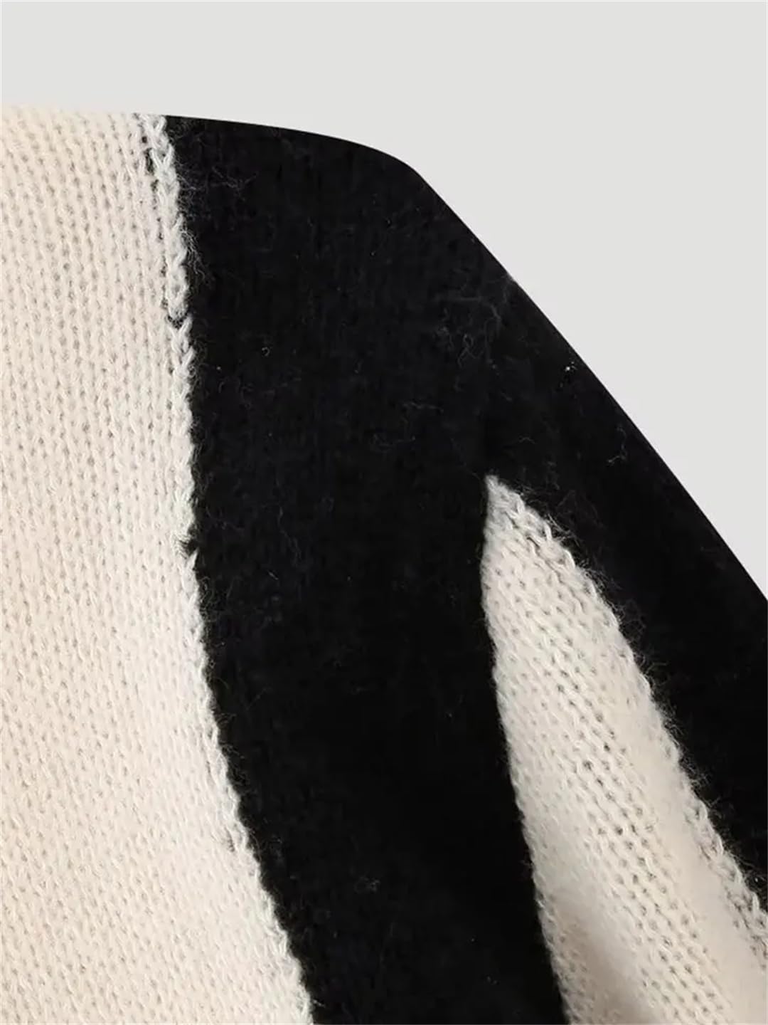 Maglione da donna a collo alto a righe lavorato a maglia a maniche lunghe casual allentato pullover maglione top