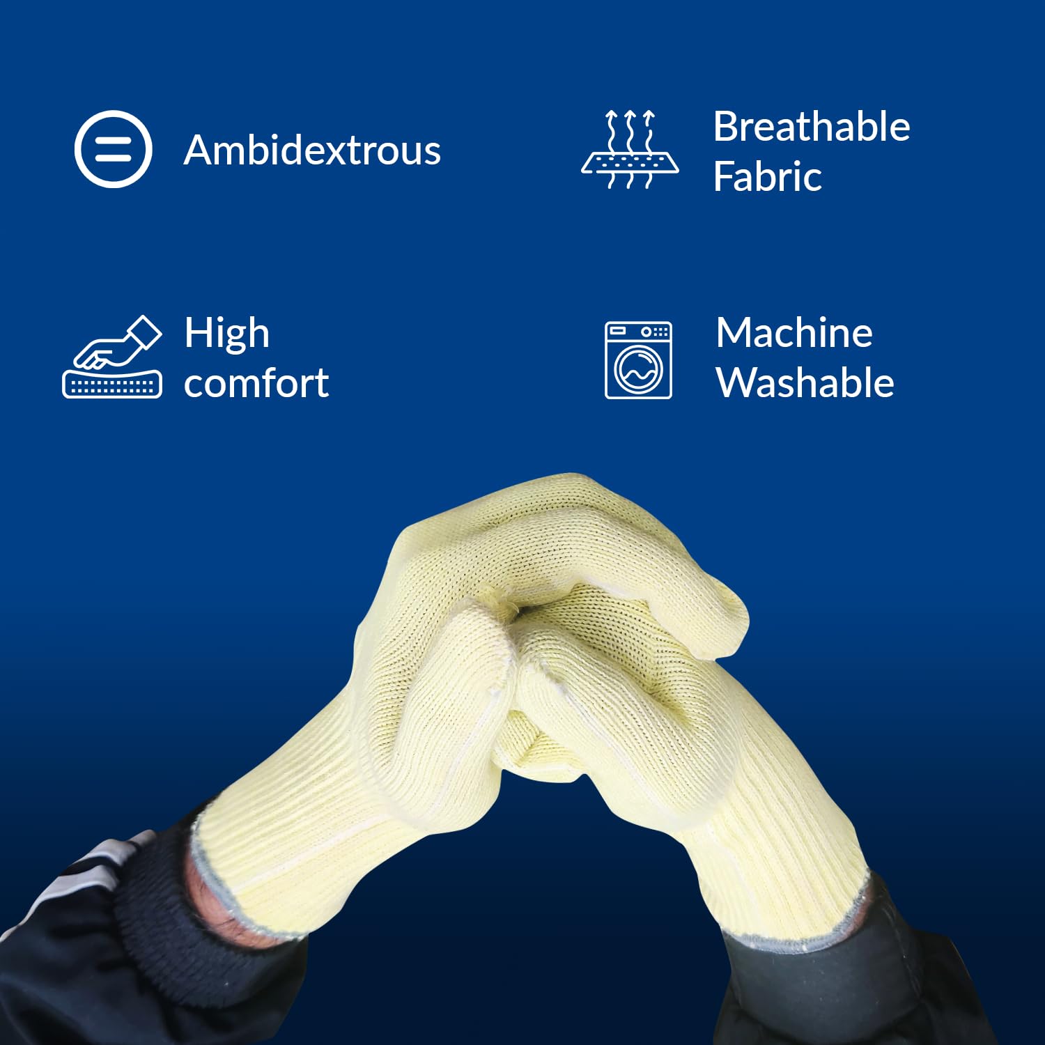SWATRIC Safety Gloves for Heat and Cut Protection (Free Size) | High-Performance Aramid Fiber Gloves | Suitable for Cooking, Industrial Use