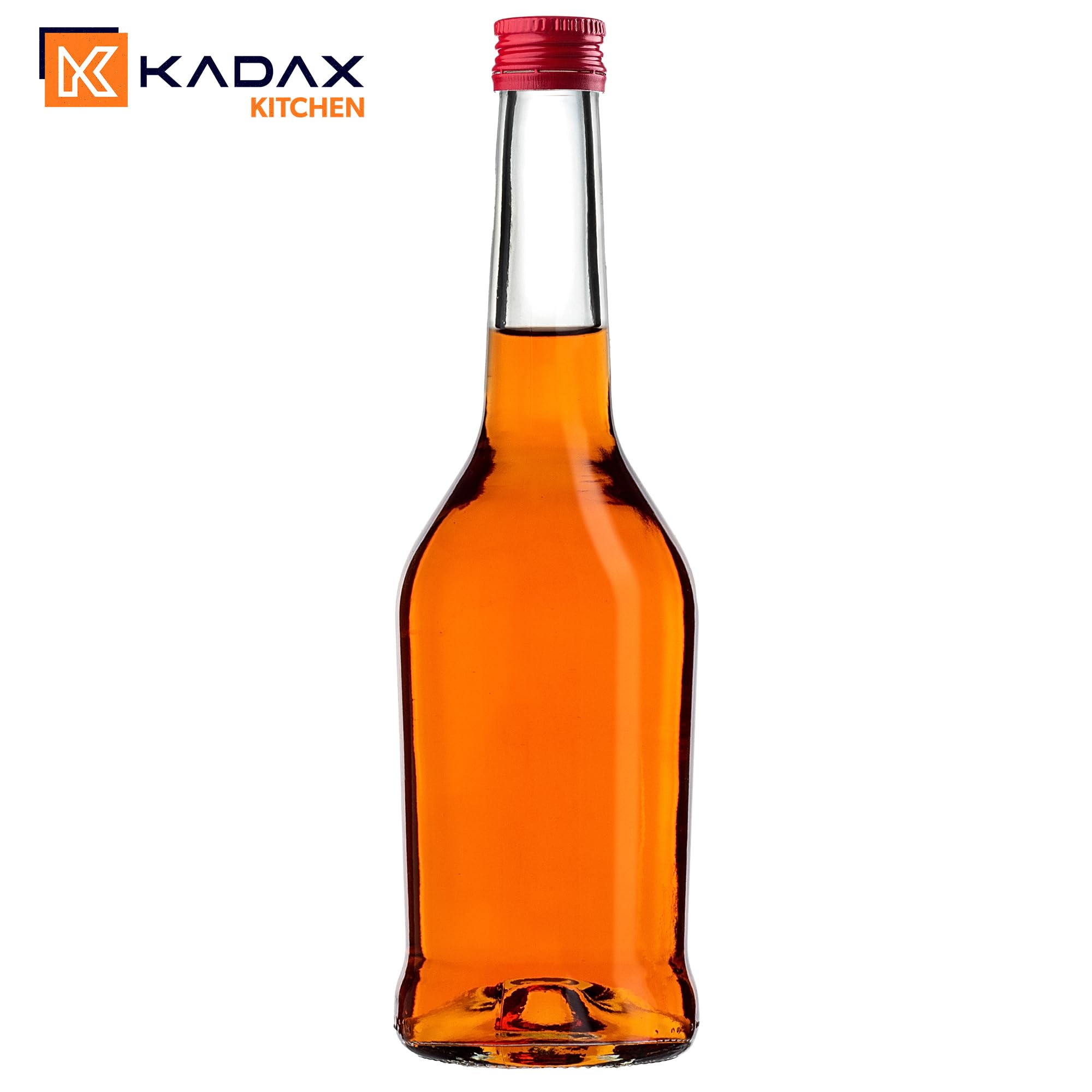 KADAX Juego de 50 botellas de licor de 500 ml, botellas vacías para llenar aceite, vinagre, licor, vino y licor, botellas de cristal, botellas de licor, botellas de zumo (rojo)