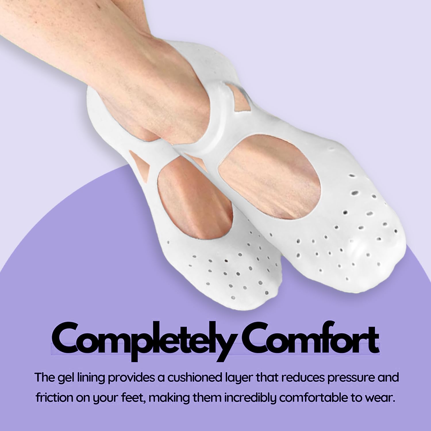 SUPERSTUD Silicon Socks For Cracks for Women/Men, Professional Moisturizing Silicone Gel Socks with Arch Support, Treatment for Dry Crack Feet Hydrating Spa Socks for Heel Repair (WHITE, Free Size) - Image 3 thumbnail