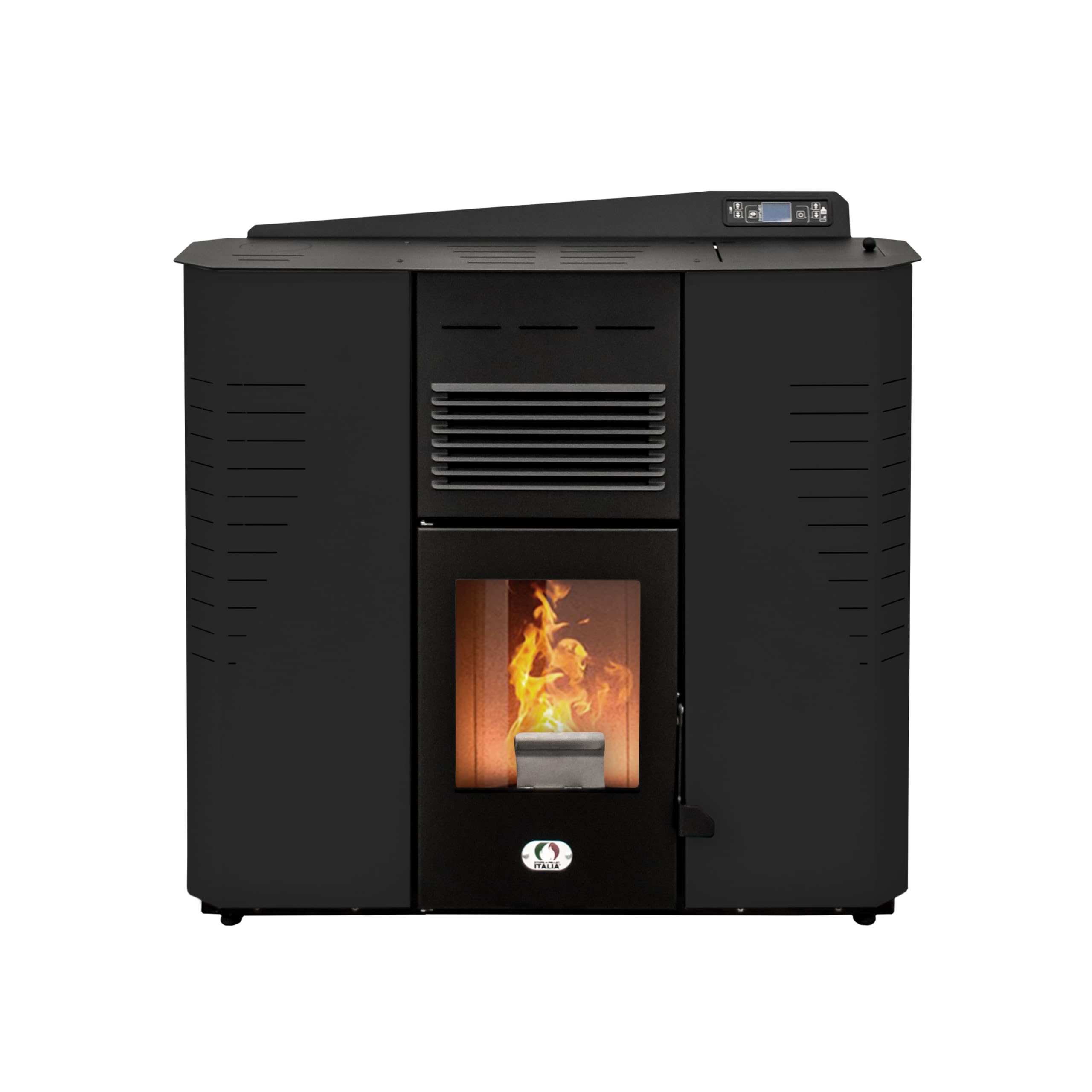 STUFE A PELLET ITALIA Marmolada 14 KW Pelletöfen Effizienz 92% Heizt 130m² Autonomie 19 Std Programmierbar 5 Geschwindigkeiten Schwarz