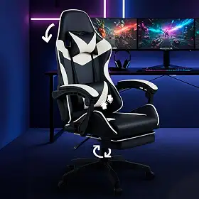 Cadeira Escritório Gamer Reclinável Ergonômica Profissional (Branco)