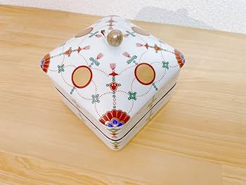 Amazon | 有田焼 其泉窯 角二段重 錦日輪赤玉瓔珞文 小皿 錦日輪