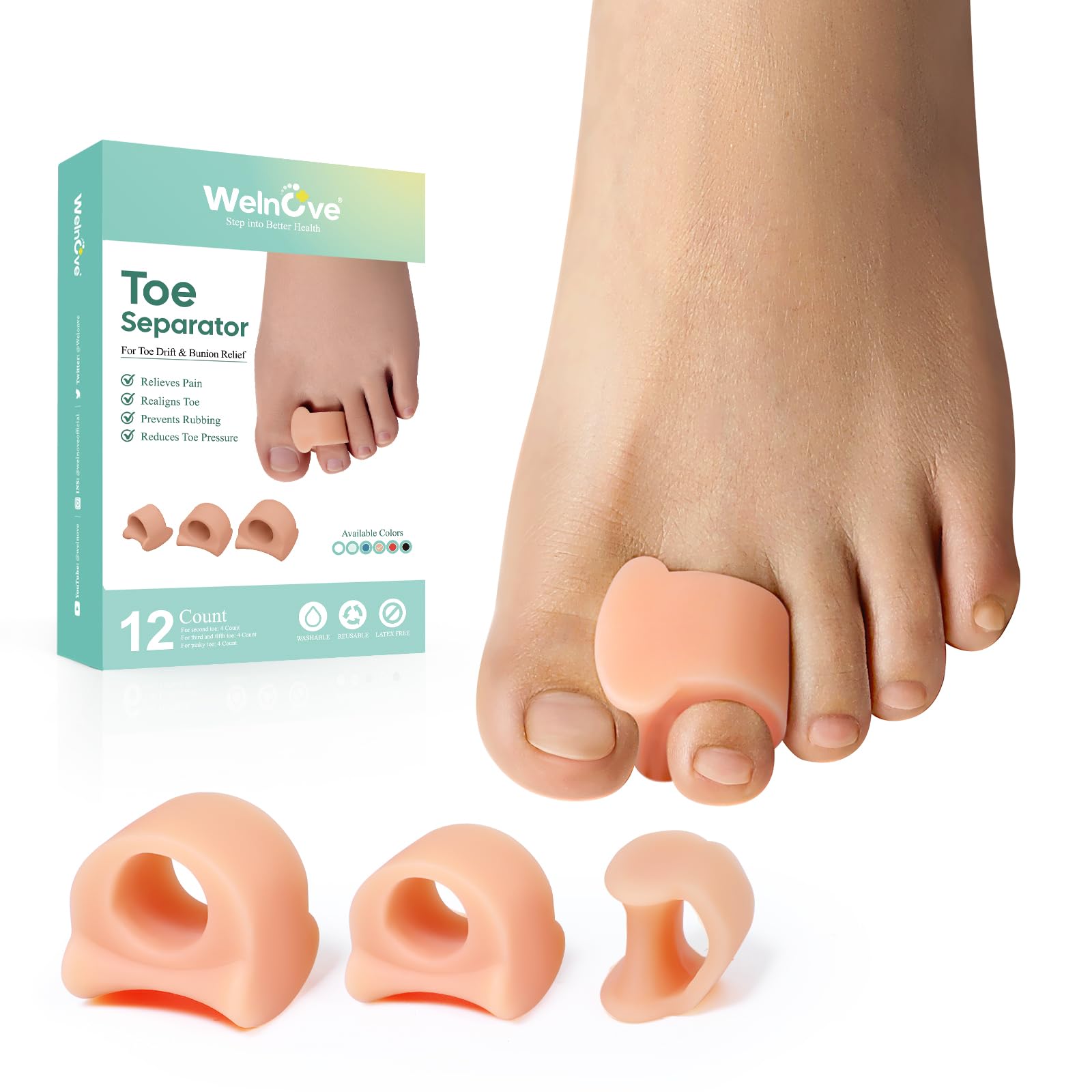 Welnove Toe Separator for Overlapping Toes