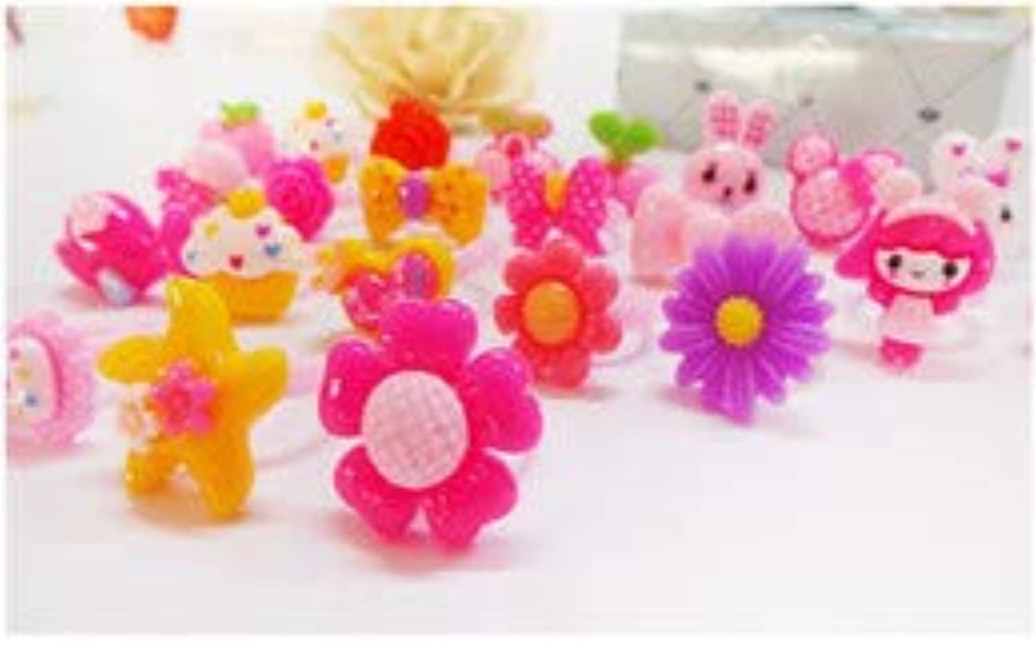 AK Store Cute Adjustable Kids Girls Cartoon Pretend Play Toy Fancy 12 Finger Ring for Kids, Girls Birthday Gifts, Suitable for Age 2-10 yrs (Multi Color) 2