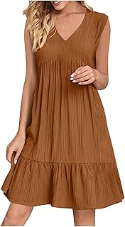 Summer Dress for Women Summer Dresses Short Sleeve / Sleeveless Blouse Dress Elegant Casual Dress Plain Light and Airy Top Beach Dress Women Party Dresses Shirt Dress Cotton Cocktail Dress S-5XL