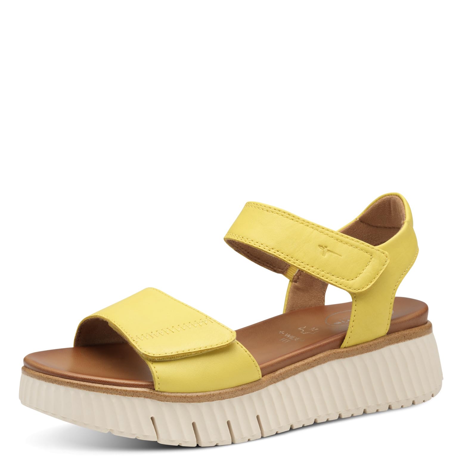 Tamaris Comfort Damen Sandalen flach aus Leder Plateau
