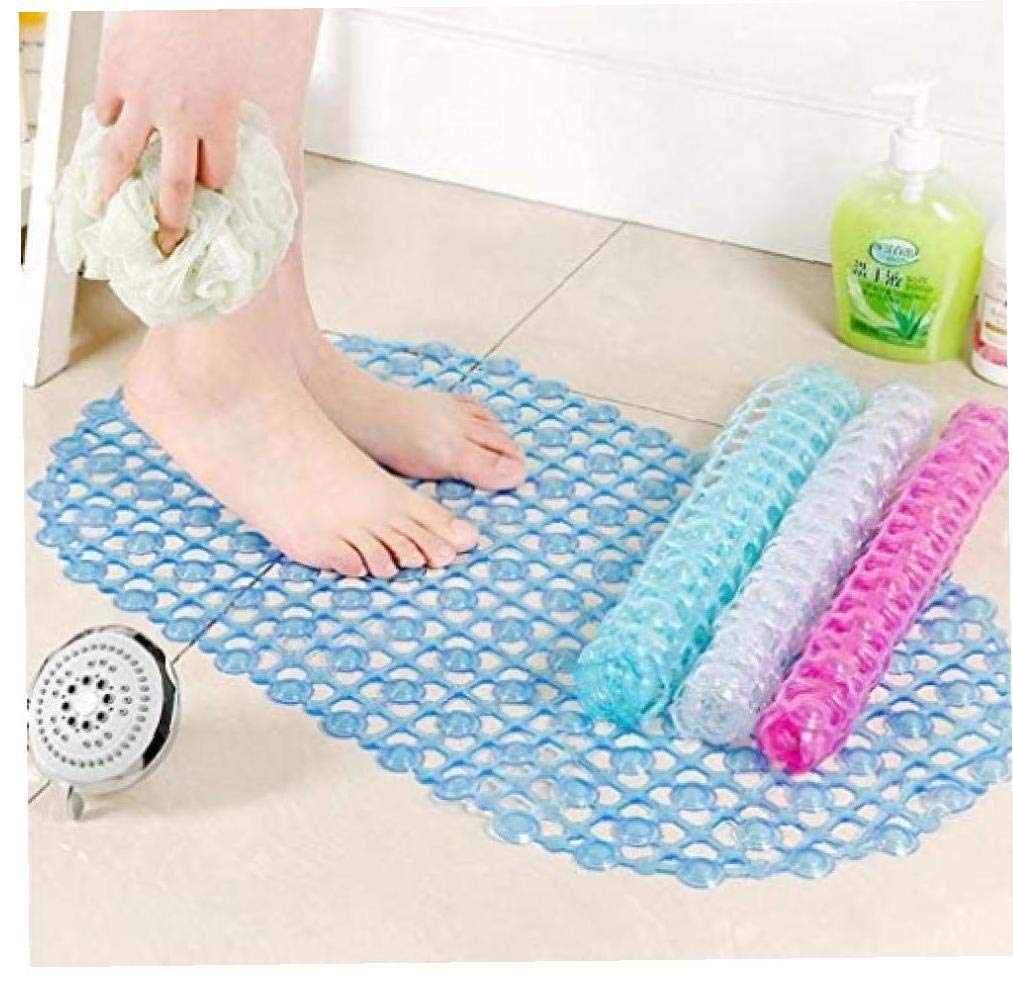 Lankater Blue Pvc Bathroom With Suction Cup Anti-Slip Bath Mat Bath Mat Shower Bathtub Shower Room Bath Mat