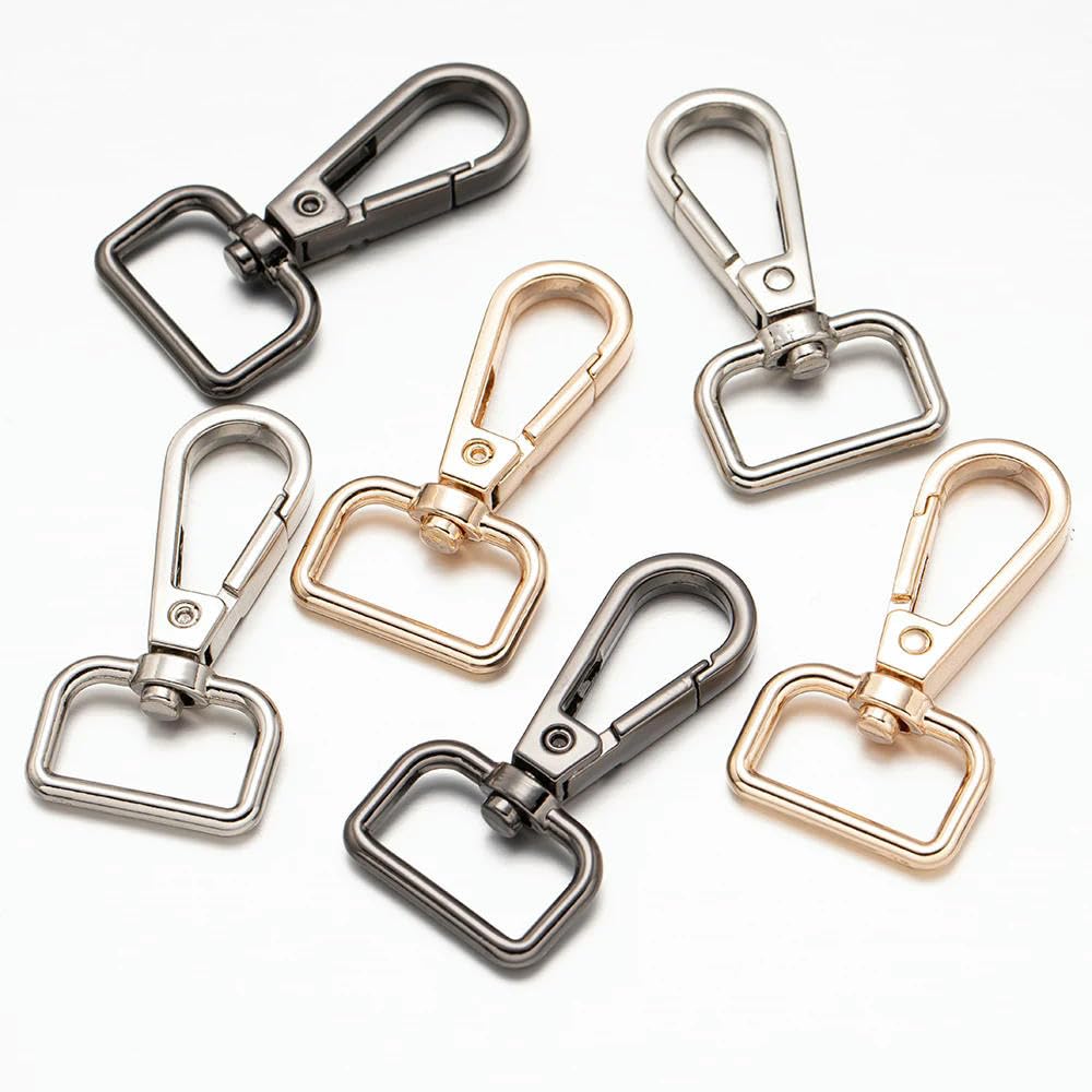 10 Portachiavi Con Chiusura A Moschettone Girevole, Per Fai Da Te, Accessori Per Borse E Attività All'aperto - Foto 3