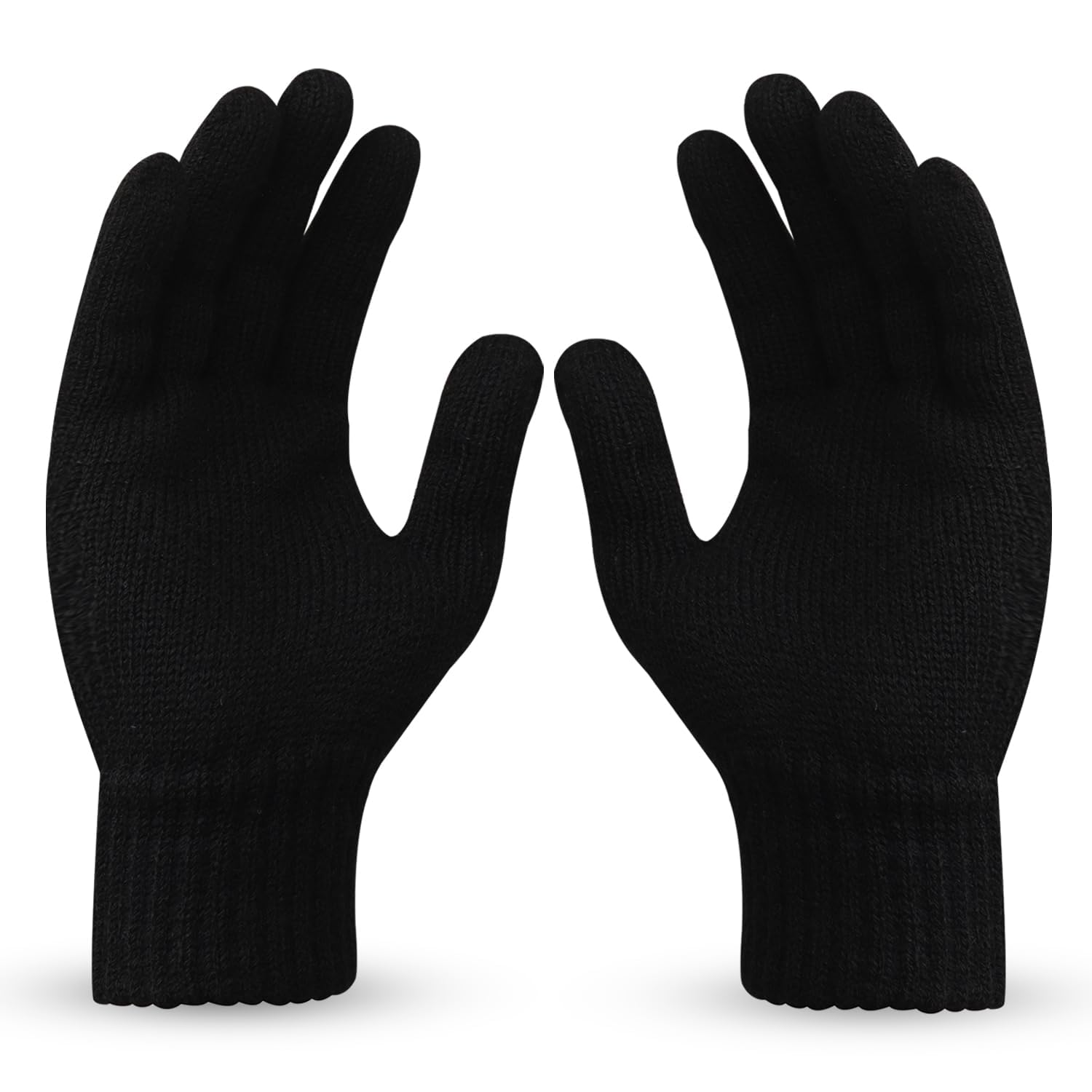 Winter Gloves for Women, Black Knit Driving Gloves for Cold Weather-image-10
