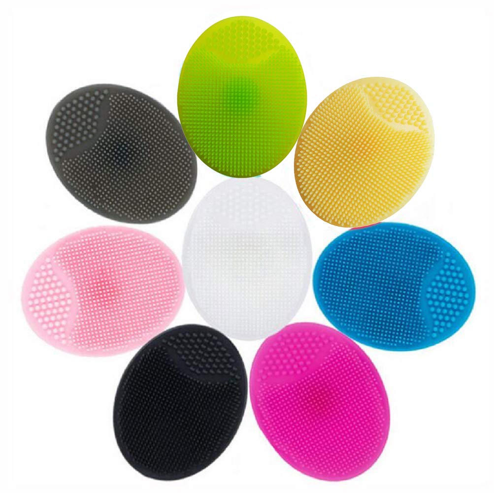 ReNext8pcs Soft Silicone Face Cleanser Handheld Mat, Silicone Face Brush,Exfoliator Face Cleansing, for Daily Facial Cleaning, 8 colors